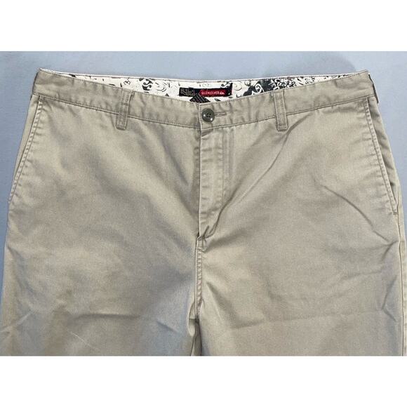 Quiksilver Vintage Flat Front Casual Chino Pants. Perfectly Faded Greige, 38X32 - Picture 6 of 9